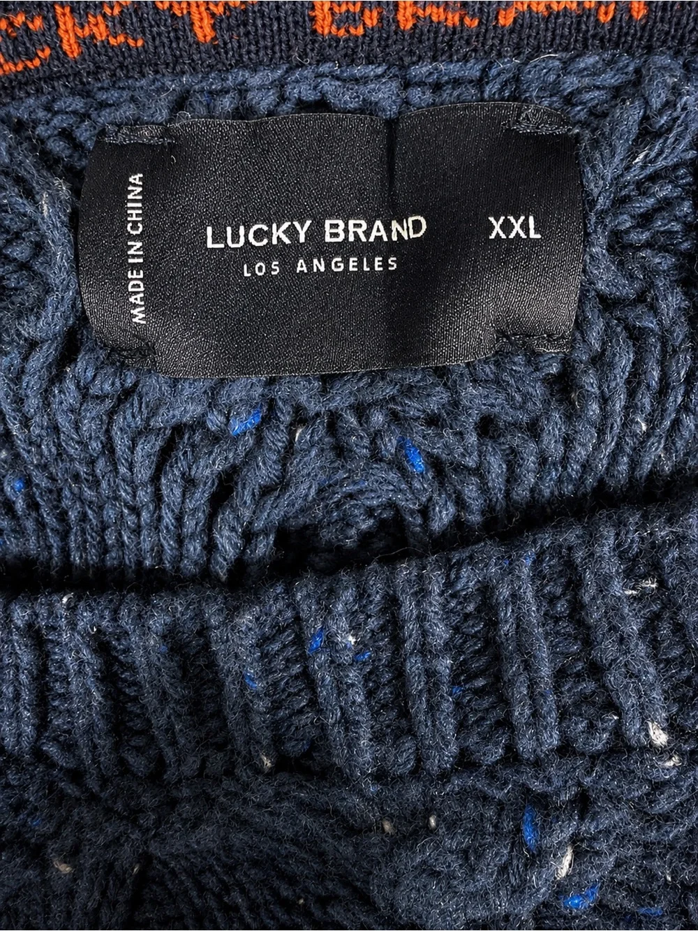Lucky Brand Men’s XXL Blue Cable Knit Crewneck Sweater